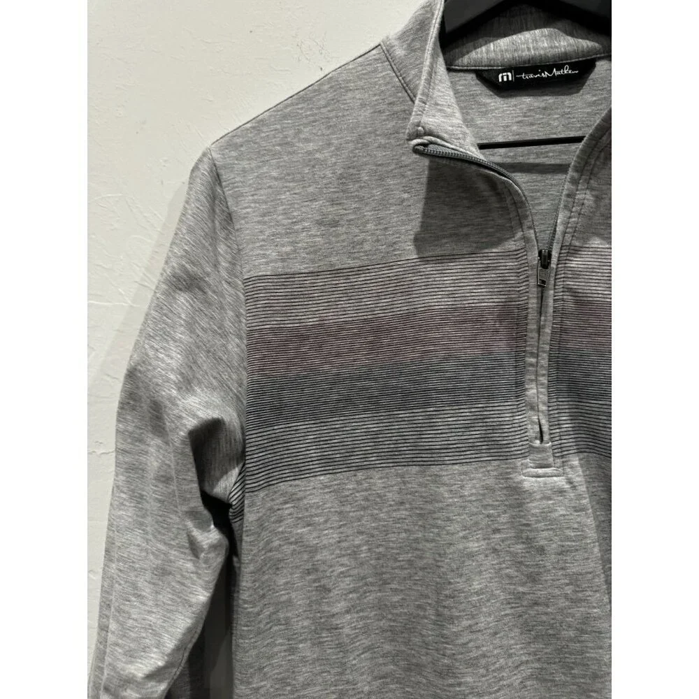 TravisMathew Quarter Zip Tequila Sunrise Golf Jacket Gray Size S